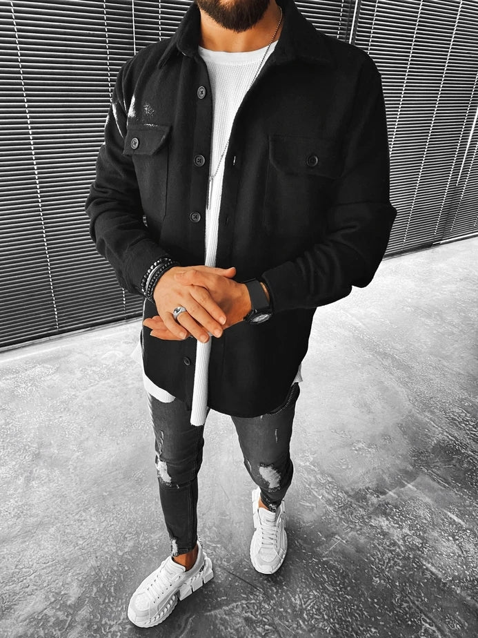Fashion Street Solid Color Pocket Look Jacket