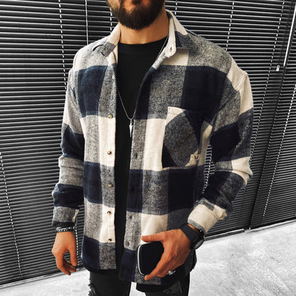 Casual Checked Texture Jacket