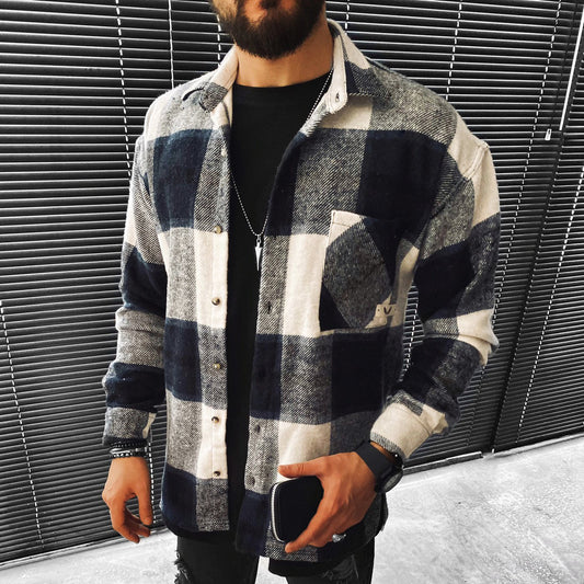 Casual Checked Texture Jacket