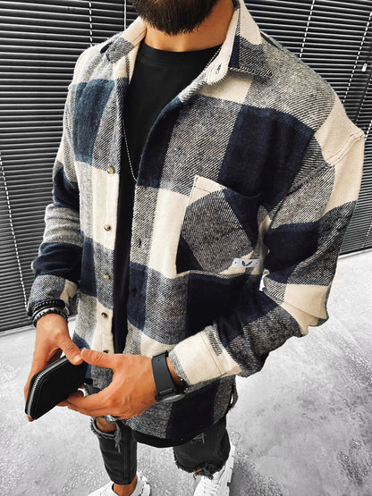 Casual Checked Texture Jacket