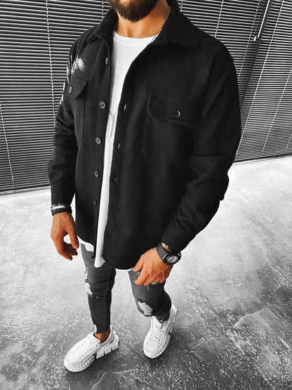 Fashion Street Solid Color Pocket Look Jacket