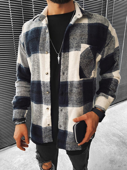 Casual Checked Texture Jacket